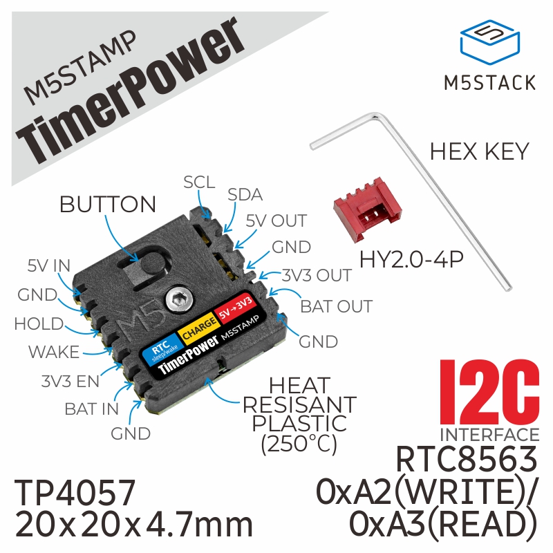 M5Stack - M5Stack Resmi M5Stamp Zamanlayıcı Gücü (BM8563)