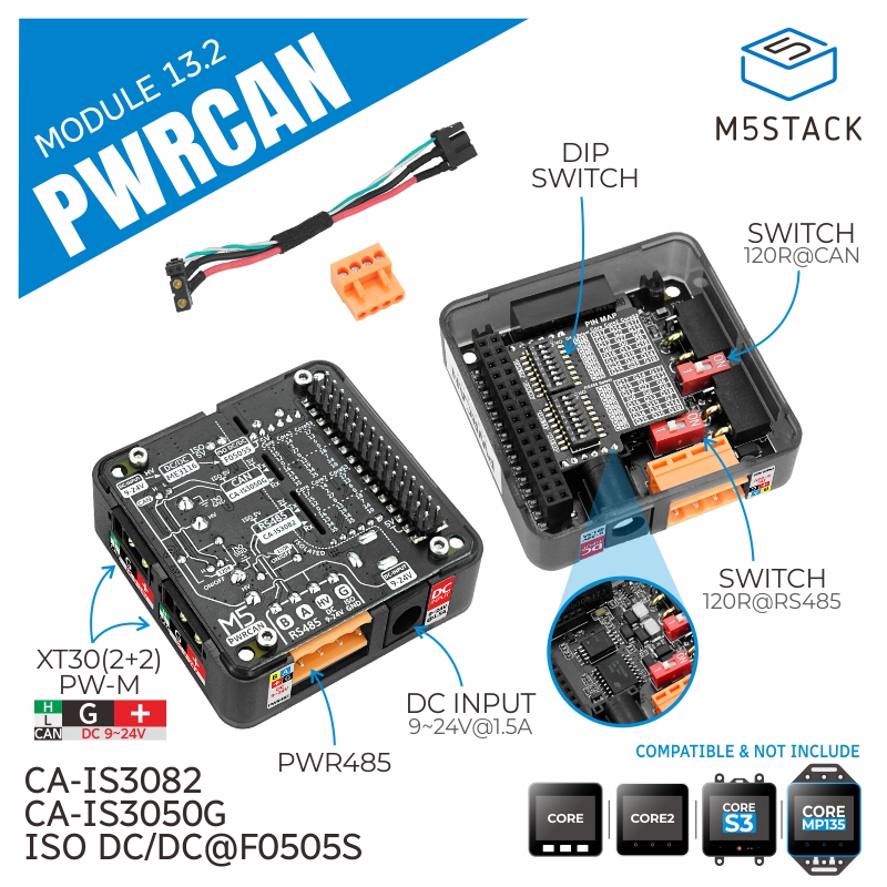 M5Stack - M5Stack Resmi PWRCAN 13.2 Modülü, İzole